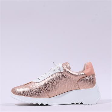 Wonders Kyoto Wedge Bungee Lace Trainer - Rose Metallic